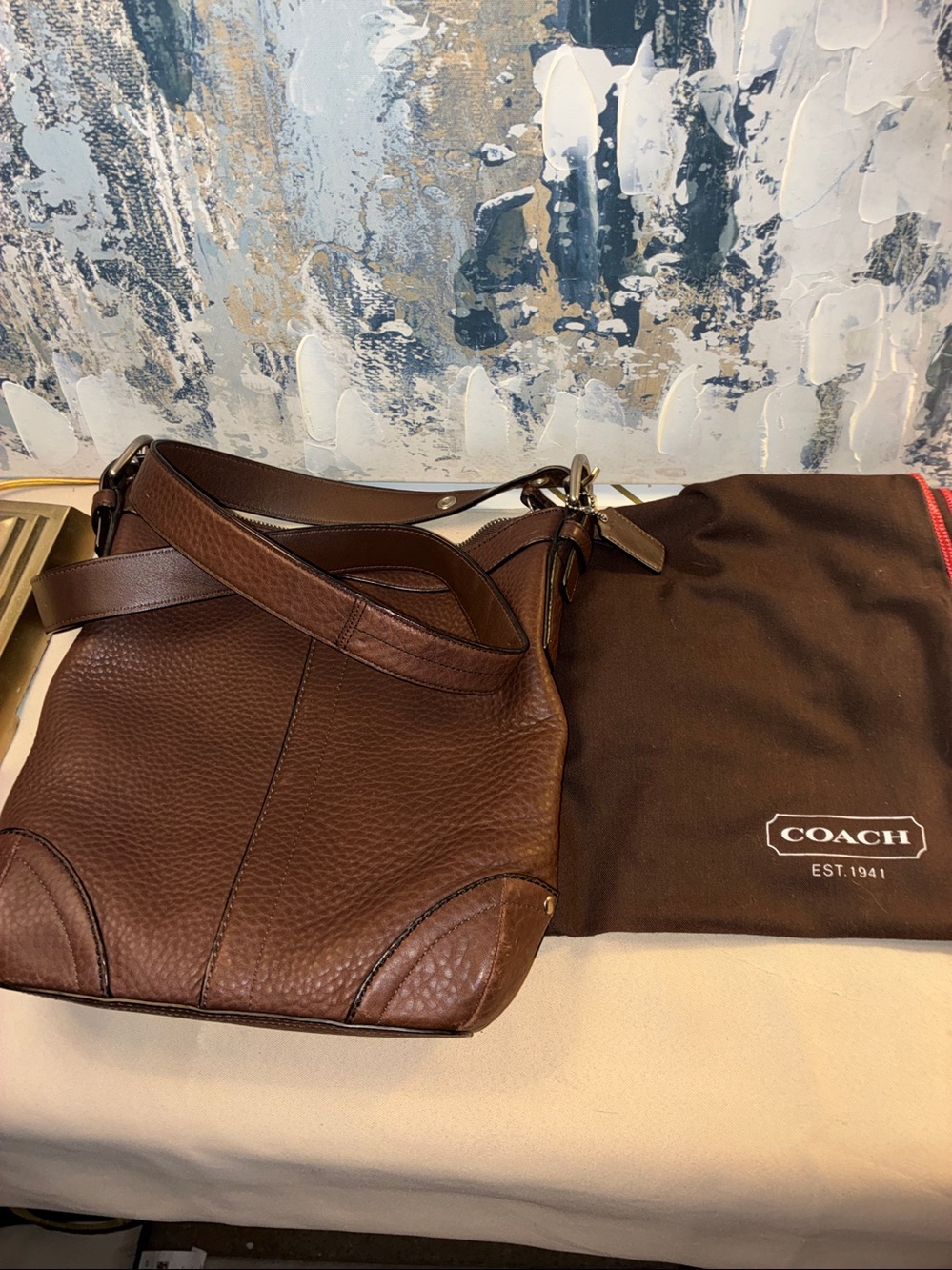 Genuine Coach Dark Brown Leather HOBO Bag Coach Dust bag included
Y2 K 2008 - Picture 12 of 17